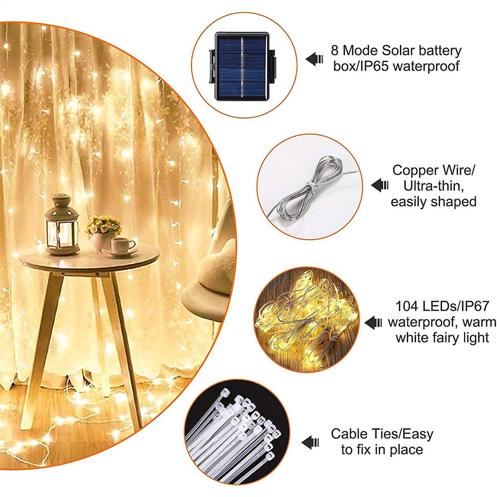 Smart Garden Lighting System - Lampu Tali Payung Surya 104 LED