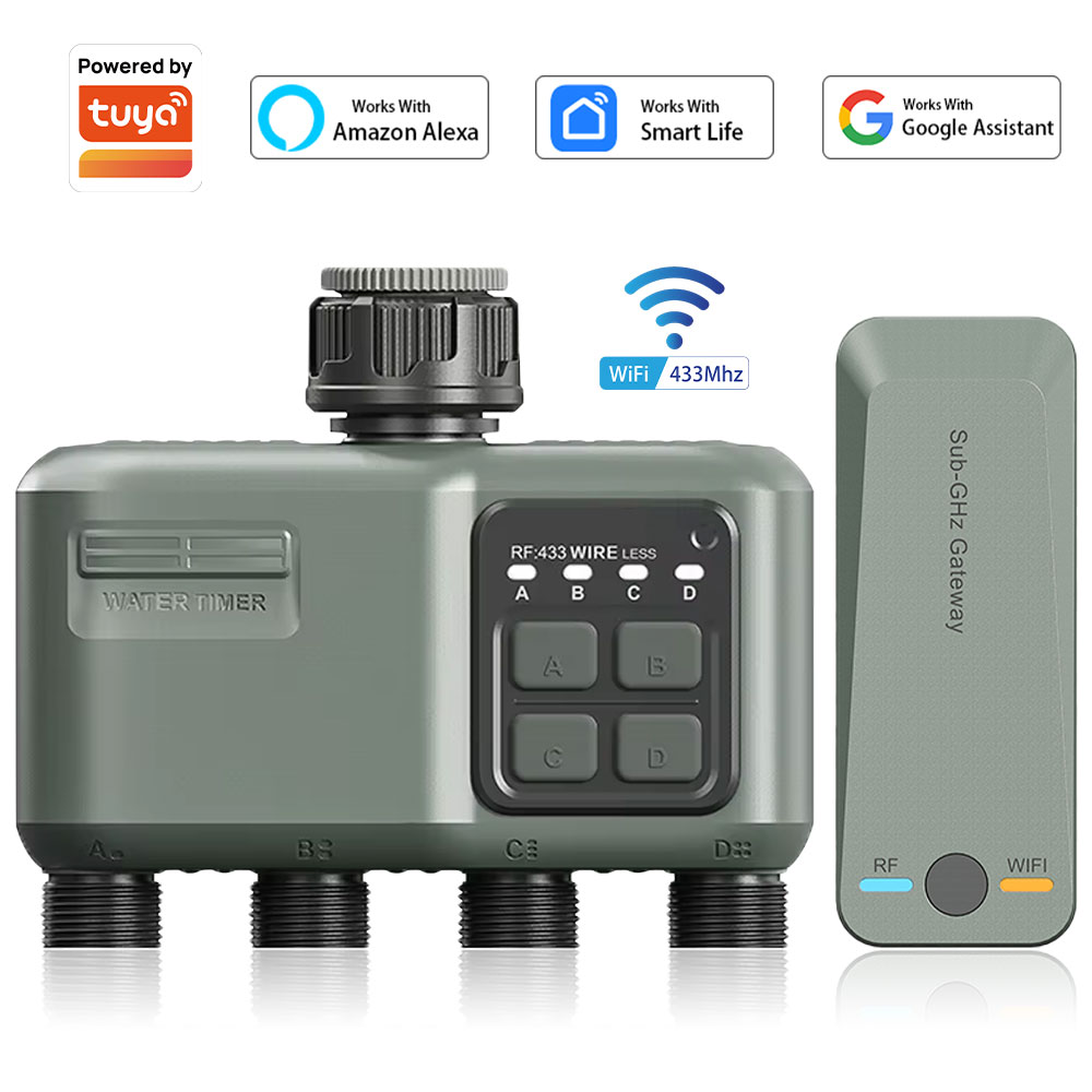 Smart Garden Irrigation - Timer Air Digital 4 Outlet untuk