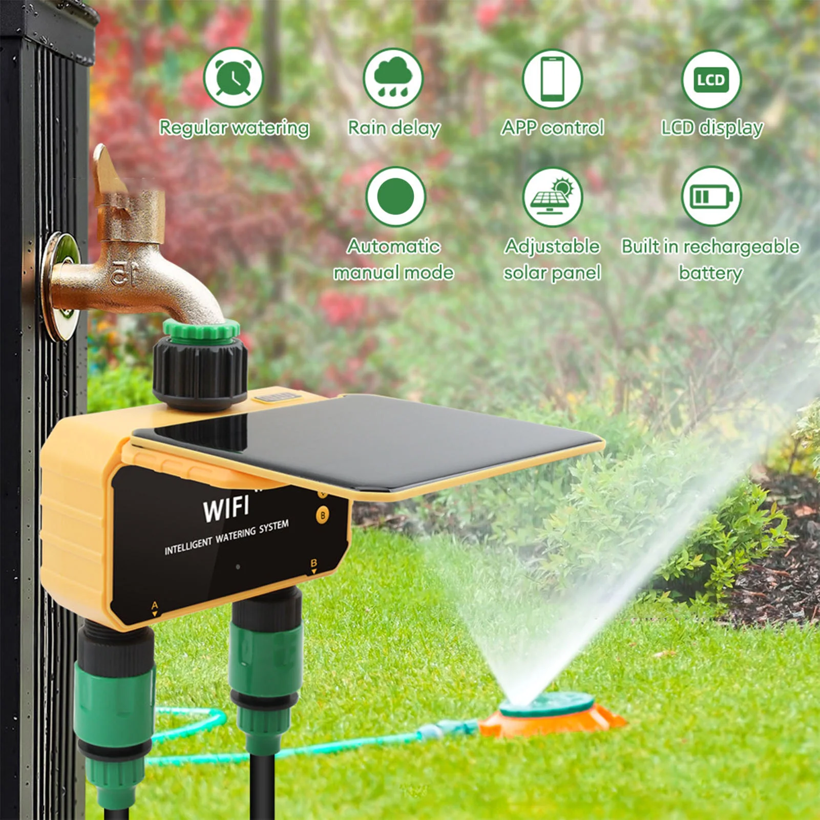 Smart Garden Irrigation - Timer Irigasi Cerdas WiFi Tenaga Surya