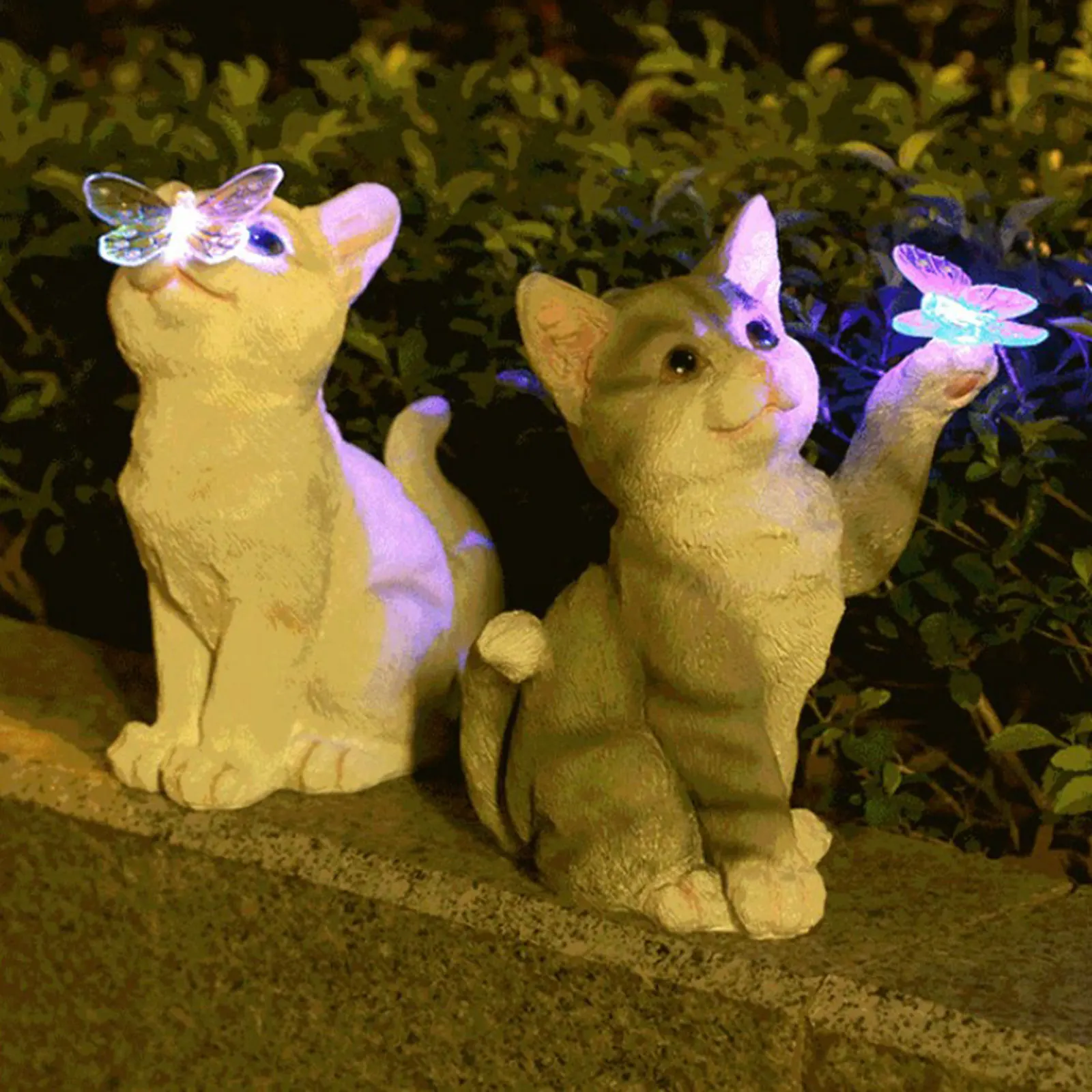 Smart Garden Lighting System - Patung Patung Kucing Luar Ruangan Liontin