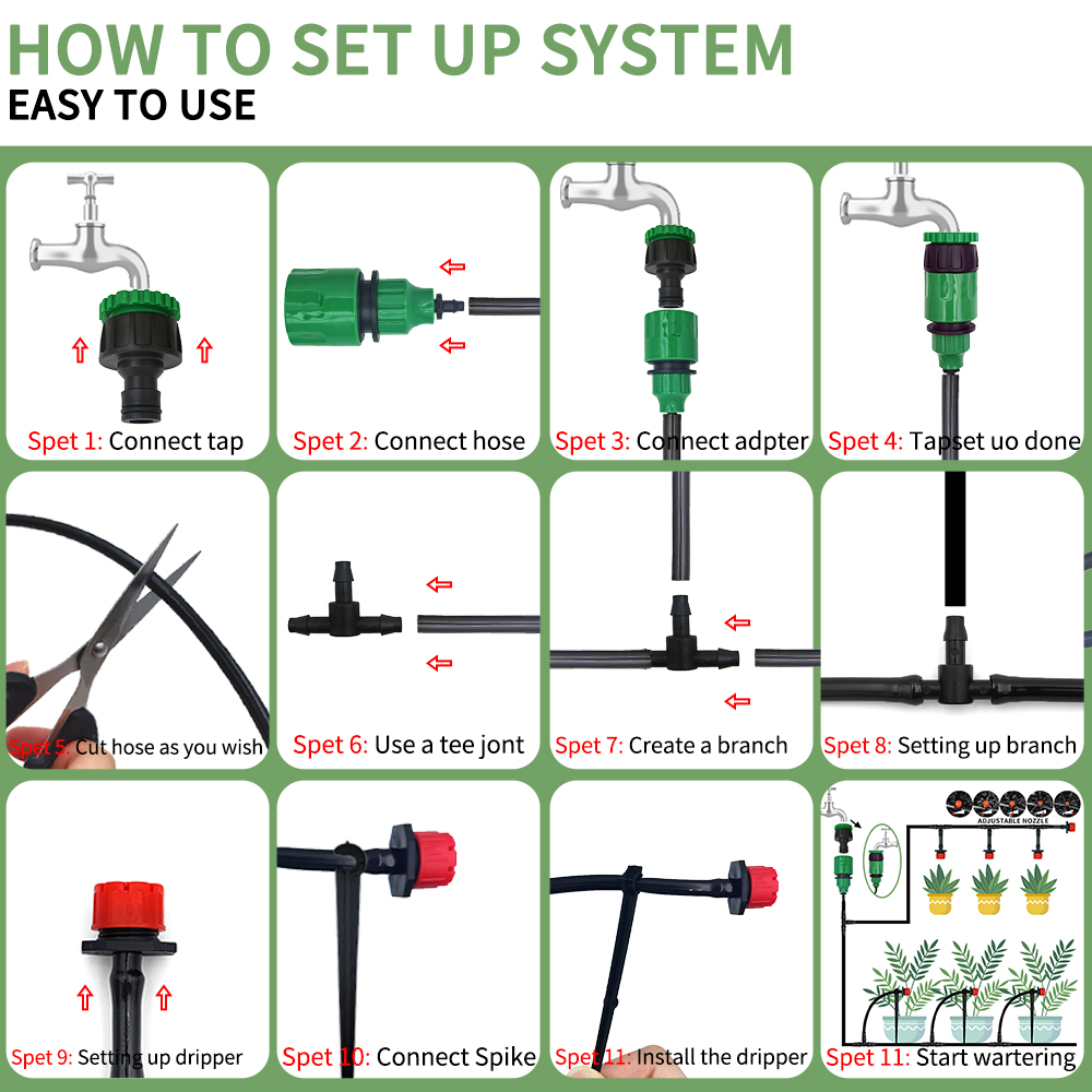 Sistem irigasi tetes mikro por - Smart Garden Auk ulasan dan harga