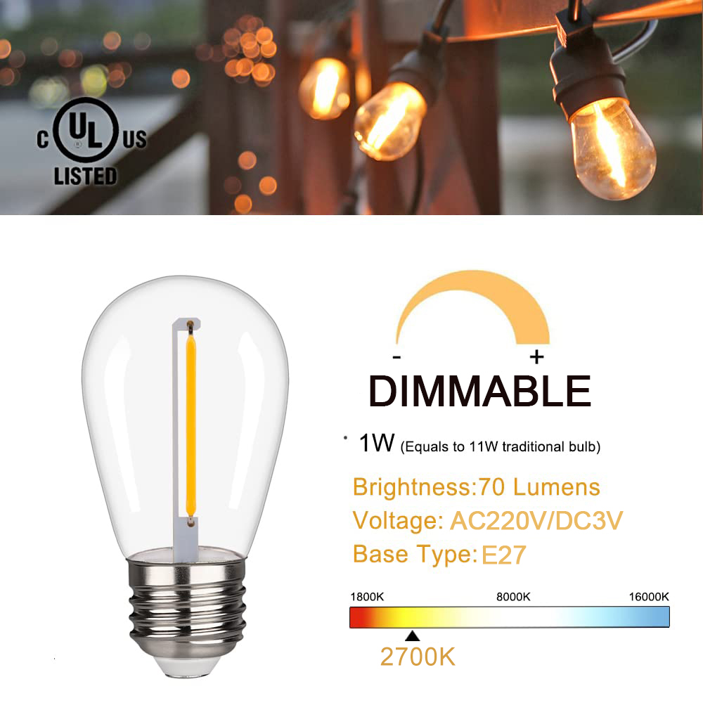 Lampu pengganti LED S14, 1W E2 - Smart Garden Umbrella ulasan dan harga