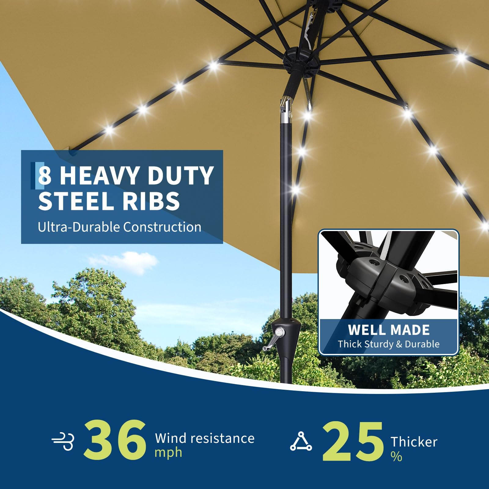 Payung Teras Tenaga Surya 10 K - Smart Garden Umbrella ulasan dan harga