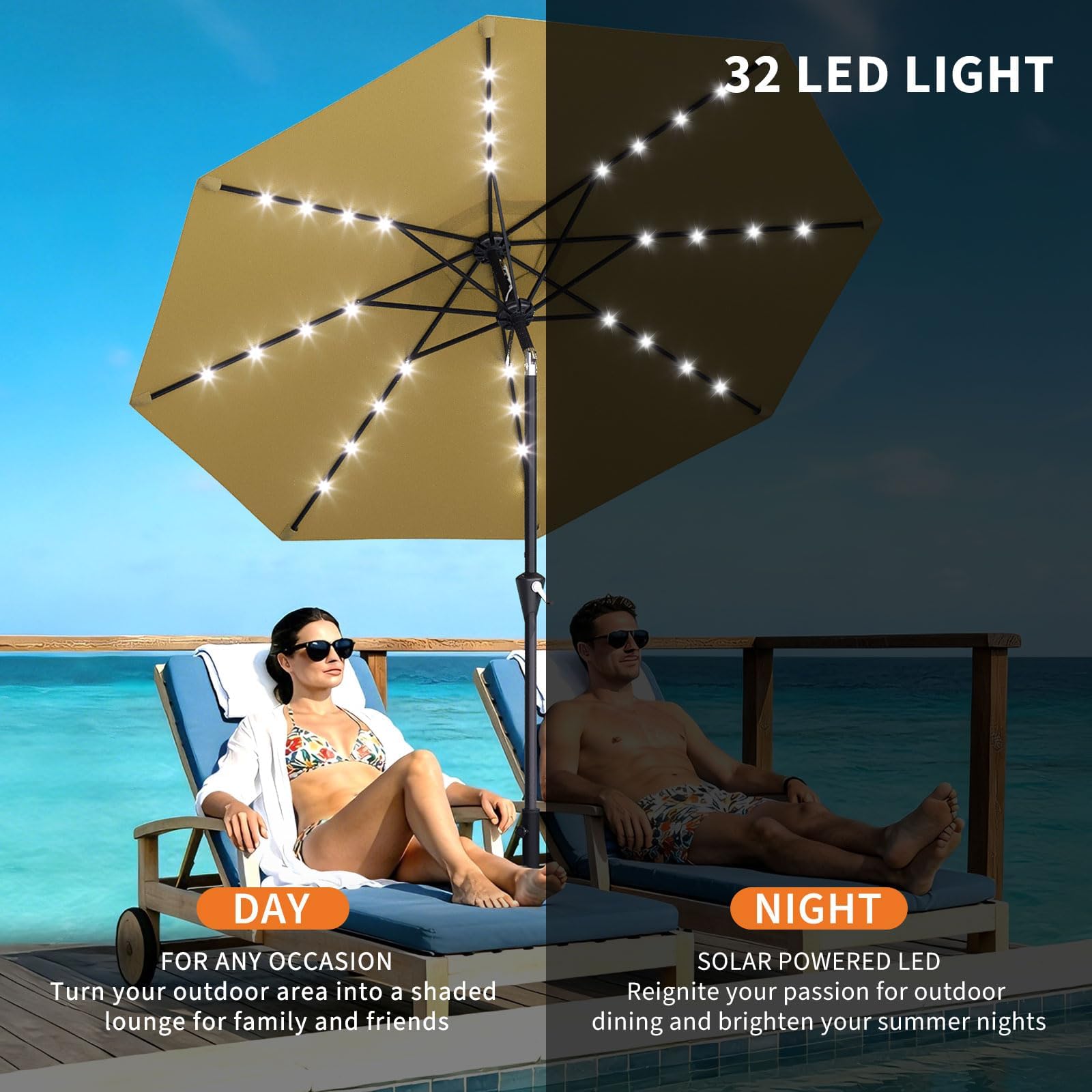 Payung Teras Tenaga Surya 10 K - Smart Garden Umbrella ulasan dan harga