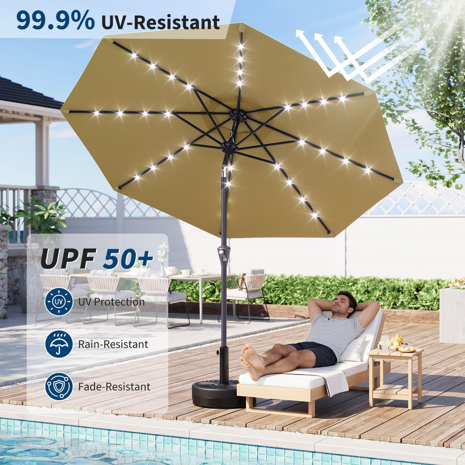 Payung Teras Tenaga Surya 10 K - Smart Garden Umbrella ulasan dan harga