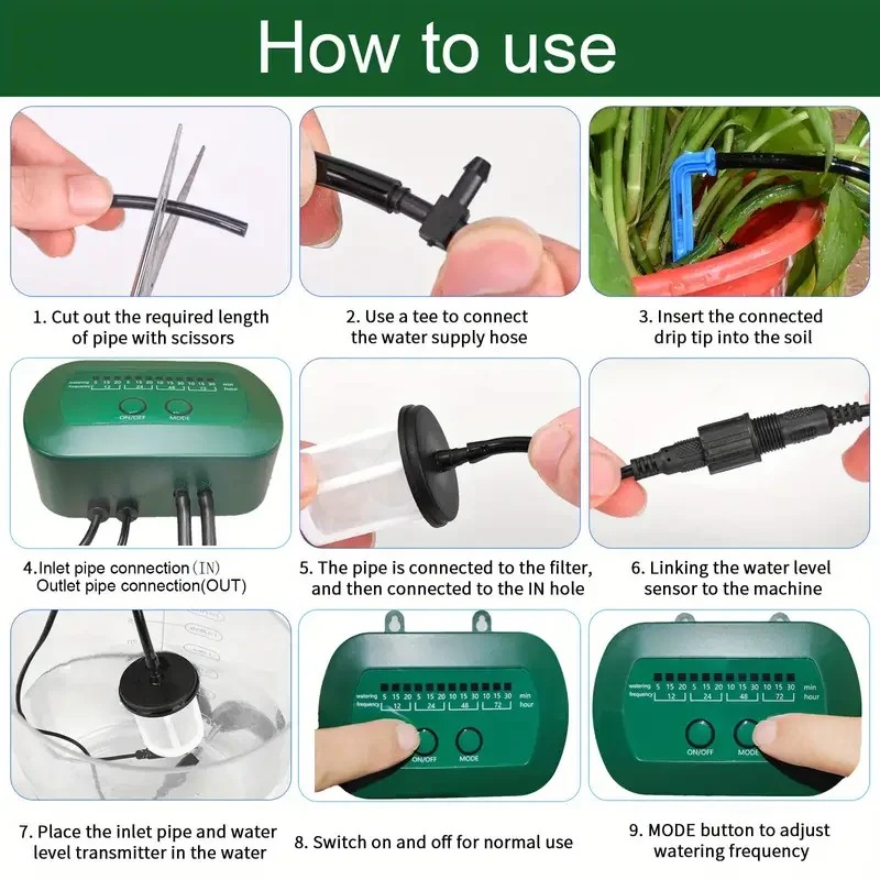 Kit irigasi cerdas tenaga sury - Smart Garden Watering ulasan dan harga